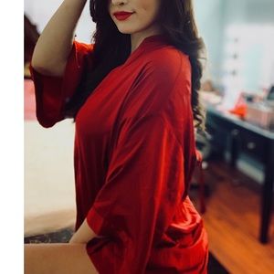 Victoria secret Red silk robe
